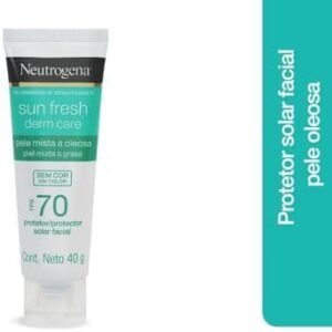 Neutrogena Sun Fresh Protetor Solar Facial Derm Care, Pele Oleosa, Sem Cor, FPS 70, 40g | .br