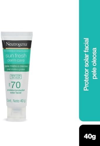 Neutrogena Sun Fresh Protetor Solar Facial Derm Care, Pele Oleosa, Sem Cor, FPS 70, 40g | .br 2 Neutrogena Sun Fresh Protetor Solar Facial Derm Care, Pele Oleosa, Sem Cor, FPS 70, 40g | .br - Imagem 2
