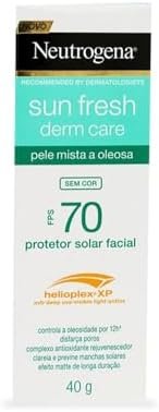 Neutrogena Sun Fresh Protetor Solar Facial Derm Care, Pele Oleosa, Sem Cor, FPS 70, 40g | .br 3 Neutrogena Sun Fresh Protetor Solar Facial Derm Care, Pele Oleosa, Sem Cor, FPS 70, 40g | .br - Imagem 3