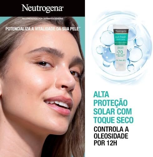 Neutrogena Sun Fresh Protetor Solar Facial Derm Care, Pele Oleosa, Sem Cor, FPS 70, 40g | .br 10 Neutrogena Sun Fresh Protetor Solar Facial Derm Care, Pele Oleosa, Sem Cor, FPS 70, 40g | .br - Imagem 10