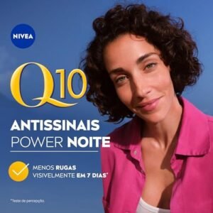 NIVEA Creme Facial Antissinais Q10 Power Noite 49g, Reduz Rugas, Reparação Noturna, Hidratação, Ácido Hialurônico, Cuidado Facial Noturno | .br