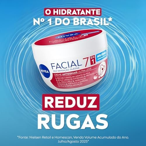 NIVEA Creme Facial Antissinais Ultraleve 7 em 1 100g, Previne Envelhecimento, Reduz Linhas Finas, Hidratação 48h, Antioxidantes, Cuidado Facial 3 NIVEA Creme Facial Antissinais Ultraleve 7 em 1 100g, Previne Envelhecimento, Reduz Linhas Finas, Hidratação 48h, Antioxidantes, Cuidado Facial - Imagem 3